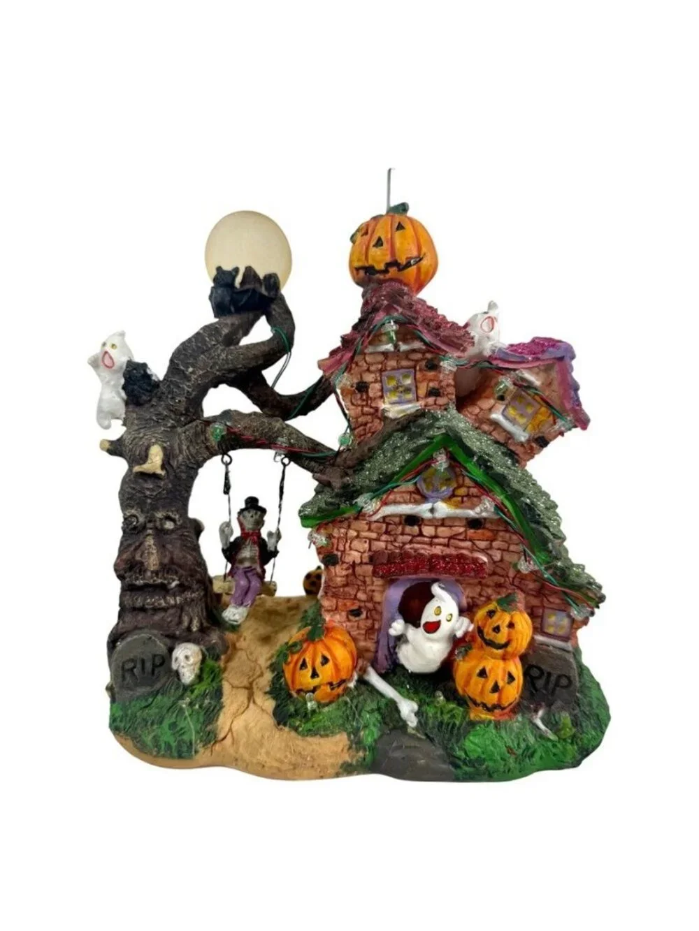 Target LED Village With Flying Witch Halloween Decoration 2009 Tested And Works